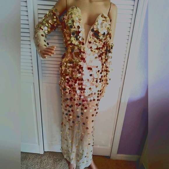unbranded Dresses & Skirts - Sexy sheer metallic gown